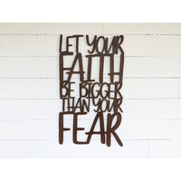 Faith Over Fear Holzschild Inspirierendes Wohndekor von BellAndTheWhistle