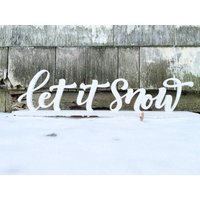 Freistehendes Schild „Let It Snow" | Winterdekoration Weihnachtsdekoration Schneemann-Dekor Winterzeichen von BellAndTheWhistle