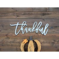 Thankful Holzschild 1/2 "Birkensperrholz Ausschnitt, Herbst Dekor von BellAndTheWhistle