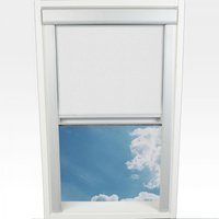 Bella Casa, Dachfensterrollo Verdunklung, 74 x 61,3 cm (Höhe x Breite), weiß/silber von Bella Casa