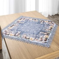 Mitteldecke mit Spitze, ca. 80 x 80 cm - Winterlandschaft von Bella Casa