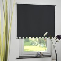 Bella Casa Seitenzugrollo Kettenzugrollo Volantrollo Rollo Eckig Verdunklung 82 x 180 cm schwarz für von Bella Casa