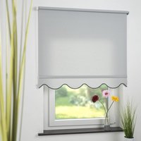 Seitenzugrollo Kettenzugrollo Volantrollo Rollo Klassik lichtdurchlässig 162 x 180 cm hellgrau für Fenster von Bella Casa