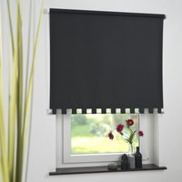 Seitenzugrollo Kettenzugrollo Volantrollo Rollo Eckig lichtdurchlässig 122 x 180 cm schwarz für Fenster von Bella Casa