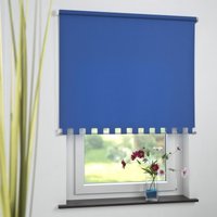 Seitenzugrollo Kettenzugrollo Volantrollo Rollo Eckig lichtdurchlässig 192 x 180 cm blau für Fenster von Bella Casa
