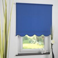 Seitenzugrollo Kettenzugrollo Volantrollo Rollo Klassik lichtdurchlässig 102 x 180 cm blau für Fenster von Bella Casa