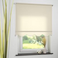 Seitenzugrollo Kettenzugrollo Volantrollo Rollo Klassik lichtdurchlässig 62 x 180 cm beige für Fenster von Bella Casa