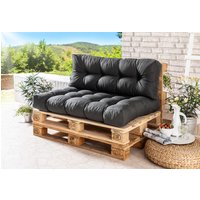 XXL Outdoor Sitz- und Rückenkissen für Europaletten - Set "Anthrazit" von Bella Casa