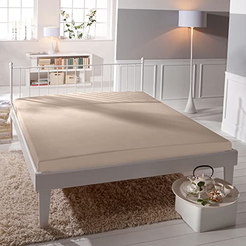 Spannbettlaken Bella Donna Jersey für Matratzen & Wasserbett 140-160 x 200-220 cm Champignon von Bella Donna