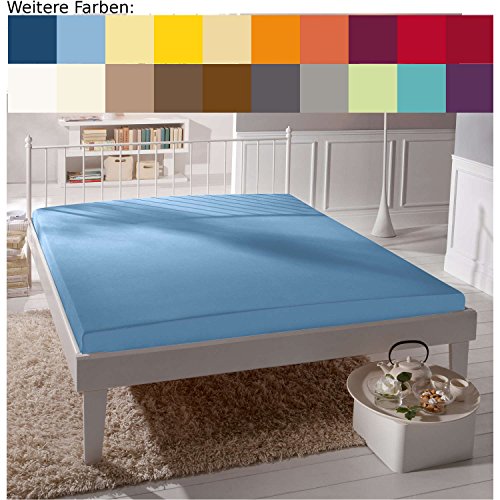 Spannbettlaken Bella Donna Jersey für Matratzen & Wasserbett 140-160 x 200-220 cm in Hellblau von Bella Donna