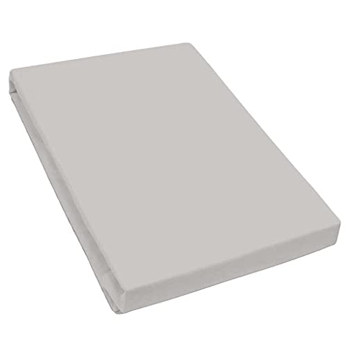 Bella Luna Jersey de Luxe Spannbettlaken in Silber | Bettbezug für Wasserbetten, Boxspringbetten & Übergrößen | Größe 90x190 bis 100x220 cm | pflegeleichtes Spannbetttuch aus 97% Baumwolle von Bella Luna