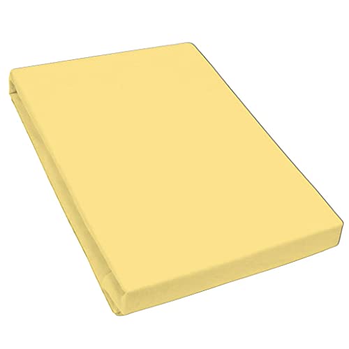 Bella Luna - Spannbettlaken 180x200cm für Boxspringbett auch passend für 200x200 cm / 200x210cm / 200x220cm Übergröße Jersey Bettbezug Baumwolle Elastan Bettlaken 180x200cm bis 200x220 cm - Pastellgelb Bella Luna - Spannbettlaken 180x200cm für Boxspringbett auch passend für 200x200 cm / 200x210cm / 200x220cm Übergröße Jersey Bettbezug Baumwolle Elastan Bettlaken 180x200cm bis 200x220 cm - Pastellgelb von Bella Luna