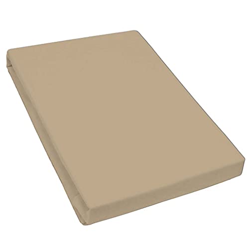 Premium Spannbettlaken mit Gummizug für Wasserbetten Boxspringbetten Übergröße Jersey Matratzenbezug Bettbezug Baumwolle Elastan Laken Wasserbettbezug 140-160 x 200-220 cm - Taupe von Bella Luna