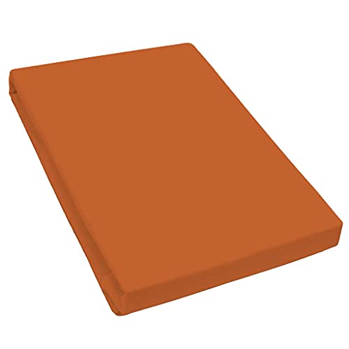 Premium Spannbettlaken mit Gummizug für Wasserbetten Boxspringbetten Übergröße Jersey Matratzenbezug Bettbezug Baumwolle Elastan Laken Wasserbettbezug 140-160 x 200-220 cm - Terracotta von Bella Luna