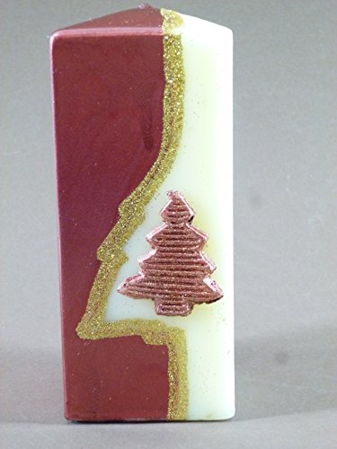 Weihnachtliche Stumpenkerze Christmas rot-gold-weiß Kerze Geschenk Kerzenset von Bella-Vita Dapo