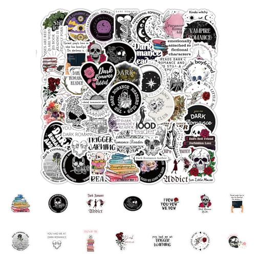 126 Sticker im Dark Romance-Stil | Dunkle Gothic-Buchsticker | Wasserdichte Vinyl-Aufkleber für Wasserflaschen, Scrapbooking, Journaling, Handy, Kindle-Hülle & Partydeko für Erwachsene von BellaBlend