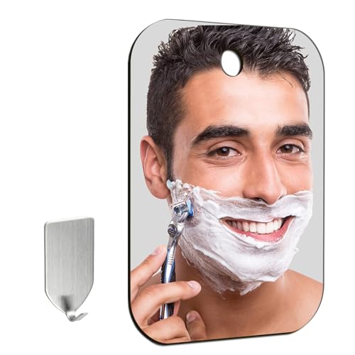 BellaBlend Badezimmerspiegel Anti-Beschlag für Rasur, (Mittel 15 cm x 20 cm) Anti-Beschlag Spiegel für Dusche, Kunststoff Spiegel für Schrank, Unzerbrechlicher Duschspiegel, Camping Spiegel von BellaBlend