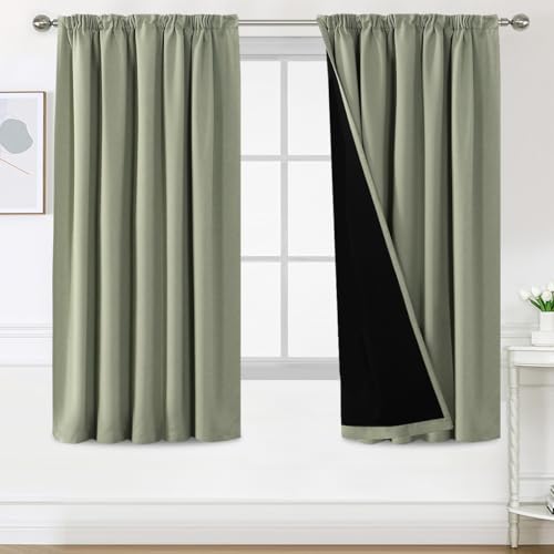BellaHills 100% Blickdicht Vorhang mit Kräuselband 2er Set H175 x B140 cm Schlafzimmer Gardinen Blickdicht Verdunklungsvorhänge Thermal Curtains Blackout Vorhang, Salbei Hell BellaHills 100% Blickdicht Vorhang mit Kräuselband 2er Set H175 x B140 cm Schlafzimmer Gardinen Blickdicht Verdunklungsvorhänge Thermal Curtains Blackout Vorhang, Salbei Hell von BellaHills