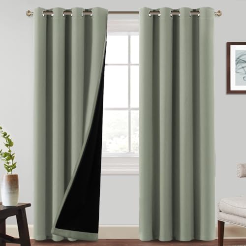 BellaHills 100% Blickdichte Gardinen mit Ösen Thermovorhang Kälteschutz Vorhänge 2er Set H 240 x B 132 cm Kälte Wohnzimmer Vorhang Verdunkelung Thermal Blackout Curtains, Salbei hell BellaHills 100% Blickdichte Gardinen mit Ösen Thermovorhang Kälteschutz Vorhänge 2er Set H 240 x B 132 cm Kälte Wohnzimmer Vorhang Verdunkelung Thermal Blackout Curtains, Salbei hell von BellaHills