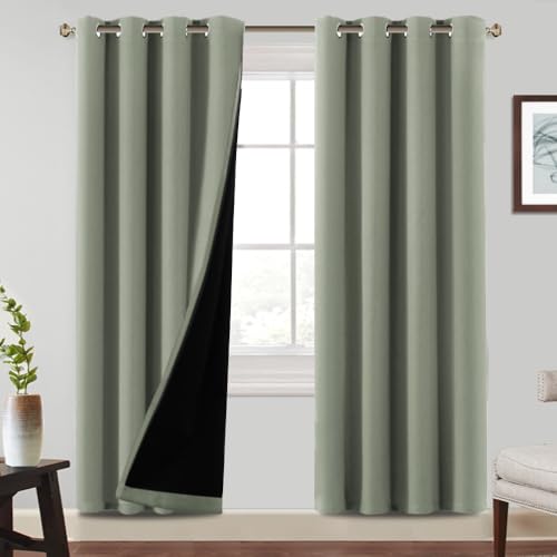 BellaHills 100% Blickdichte Gardinen mit Ösen Thermovorhang Kälteschutz Vorhänge 2er Set H 240 x B 140 cm Kälte Wohnzimmer Vorhang Verdunkelung Thermal Blackout Curtains, Salbei hell BellaHills 100% Blickdichte Gardinen mit Ösen Thermovorhang Kälteschutz Vorhänge 2er Set H 240 x B 140 cm Kälte Wohnzimmer Vorhang Verdunkelung Thermal Blackout Curtains, Salbei hell von BellaHills