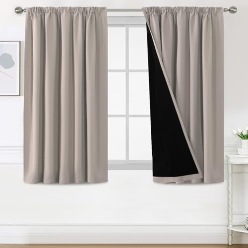 BellaHills 100% Gardinen mit Kräuselband Blickdicht Vorhang Kälteschutz Verdunklungsvorhänge Gardinen Wohnzimmer, Schallschutz Vorhang 2er Set H145 x B140 cm, Natur BellaHills 100% Gardinen mit Kräuselband Blickdicht Vorhang Kälteschutz Verdunklungsvorhänge Gardinen Wohnzimmer, Schallschutz Vorhang 2er Set H145 x B140 cm, Natur von BellaHills