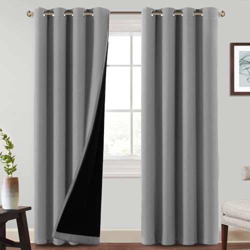 BellaHills 100% Thermovorhang Kälteschutz Wohnzimmer Gardinen Taubengrau Blickdicht 2er Set H 240 x B 132 cm Verdunklungsvorhänge für Schlafzimmer Blackout Curtains for Living Room BellaHills 100% Thermovorhang Kälteschutz Wohnzimmer Gardinen Taubengrau Blickdicht 2er Set H 240 x B 132 cm Verdunklungsvorhänge für Schlafzimmer Blackout Curtains for Living Room von BellaHills
