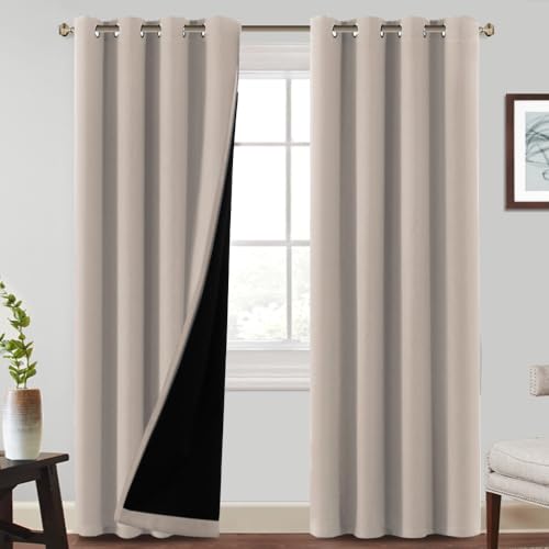 BellaHills 100% Verdunkelung Gardinen mit Ösen 2er Set H240xB132cm Verdunklungsvorhänge für Wohnzimmer Vorhänge Schlafzimmer Thermo Kälteschutz, Natur BellaHills 100% Verdunkelung Gardinen mit Ösen 2er Set H240xB132cm Verdunklungsvorhänge für Wohnzimmer Vorhänge Schlafzimmer Thermo Kälteschutz, Natur von BellaHills