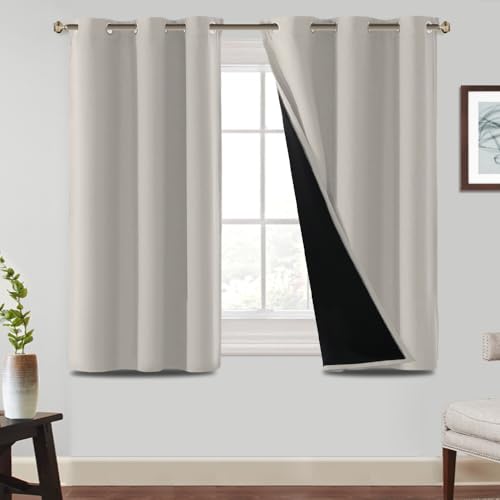 BellaHills 100% Verdunkelung Vorhang Blickdicht Gardinen mit Ösen 2er Set H137xB117cm Thermo Vorhänge Blackout Thermal Curtains, Pumice Stone BellaHills 100% Verdunkelung Vorhang Blickdicht Gardinen mit Ösen 2er Set H137xB117cm Thermo Vorhänge Blackout Thermal Curtains, Pumice Stone von BellaHills