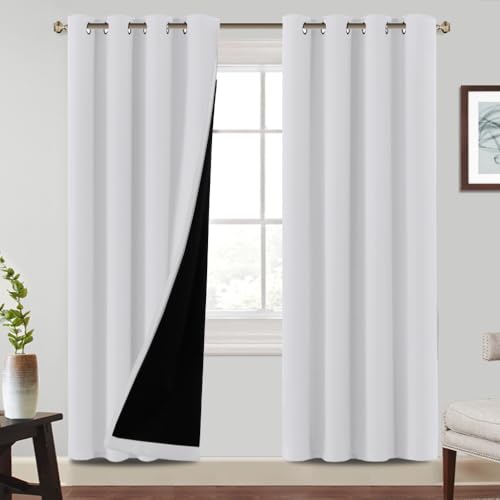 BellaHills 100% Verdunkelung gegen Kälte Weiße Blickdichte Gardinen mit Ösen 2er H245xB140cm Thermovorhang Wohnzimmer Vorhang Wärmeschutz, Grau-weiß BellaHills 100% Verdunkelung gegen Kälte Weiße Blickdichte Gardinen mit Ösen 2er H245xB140cm Thermovorhang Wohnzimmer Vorhang Wärmeschutz, Grau-weiß von BellaHills