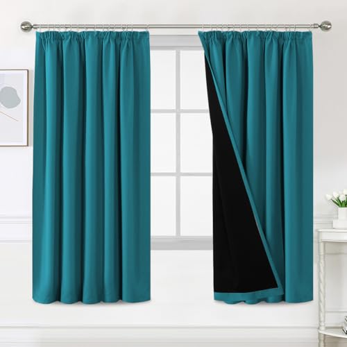 BellaHills 100 % Verdunkelungsvorhänge für Schlafzimmer, wärmeisolierte Vorhänge und Vorhänge, Verdunkelungsvorhänge, Bleistiftfalten, Vorhänge für Wohnzimmer, mit schwarzem Futter, 2 Paneele, 168 x BellaHills 100 % Verdunkelungsvorhänge für Schlafzimmer, wärmeisolierte Vorhänge und Vorhänge, Verdunkelungsvorhänge, Bleistiftfalten, Vorhänge für Wohnzimmer, mit schwarzem Futter, 2 Paneele, 168 x von BellaHills