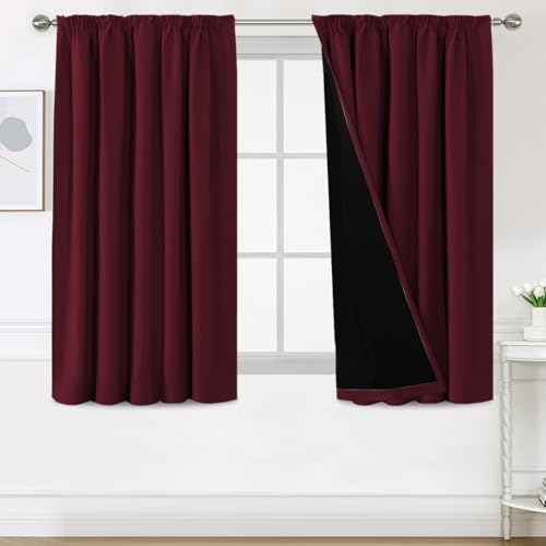 BellaHills 100% Verdunklungsvorhänge mit Kräuselband Gardinen 2er Set H145 x B140 cm, Blickdicht Vorhang Thermovorhang Hitzeschutz, Blackout Curtain für Schlafzimmer Wohnzimmer, Burgundisch BellaHills 100% Verdunklungsvorhänge mit Kräuselband Gardinen 2er Set H145 x B140 cm, Blickdicht Vorhang Thermovorhang Hitzeschutz, Blackout Curtain für Schlafzimmer Wohnzimmer, Burgundisch von BellaHills