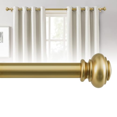 BellaHills 76-269 cm Vorhangstange mit Kappenknäufen mit Halterungen, 25mm Durchmesser Gardinenstange Verstellbare Dekorative für Schlafzimmer, Wohnzimmer, Gold BellaHills 76-269 cm Vorhangstange mit Kappenknäufen mit Halterungen, 25mm Durchmesser Gardinenstange Verstellbare Dekorative für Schlafzimmer, Wohnzimmer, Gold von BellaHills