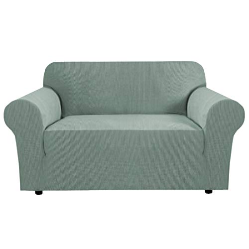 BellaHills Dicke 2-Sitzer-Sofabezüge für 2-Kissen-Couch Stilvolle Muster-Sofabezüge für Sofa Stretch Jacquard Sofa Schonbezug für Wohnzimmer Hund Haustier Möbelschutz (2-Sitzer, Salbei) von BellaHills