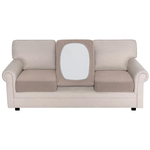 BellaHills Sofa Sitzkissenbezug 2-Sitzer (64-77cm), Sofa Sitzkissen Bezug Stretch, Elastischer Kissenbezüge, Universal Sitzkissen Bezug, Husse Überzug Bezug Für Sofa Sitzkissen rutschfest, Sand von BellaHills