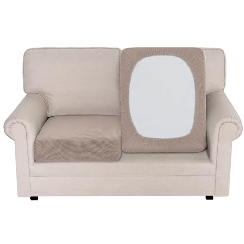 BellaHills Sofabezug, Sofa Überzug 2-Sitzer (58-70cm), Stretch Sofa Sitzkissenbezug, Couch Überwurfdecke Sofaschoner Sofaüberwurf mit Elastischem Boden, Sand von BellaHills