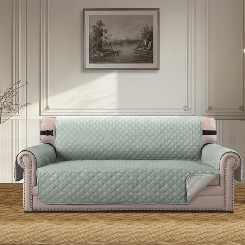 BellaHills Sofabezug 3 Sitzer (172CM), Couch Überzug Haustier Katze Hunde, Sofaschoner rutschfest, Universal Couchüberzug Waschbar, Sofa Covers Mit Armlehnen, Lilypad von BellaHills