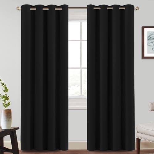 BellaHills Verdunkelung Blickdicht Gardinen 2er Set H240xB132cm Verdunkelungsvorhang mit Ösen Thermovorhang Blickdichte Vorhänge Wohnzimmer Schwarz BellaHills Verdunkelung Blickdicht Gardinen 2er Set H240xB132cm Verdunkelungsvorhang mit Ösen Thermovorhang Blickdichte Vorhänge Wohnzimmer Schwarz von BellaHills