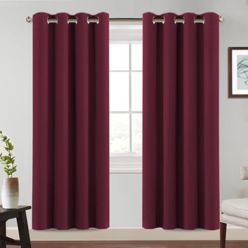 BellaHills Verdunklungsvorhänge Gardinen 2er Set H245 x B140 cm, Blickdicht Gardinen mit Ösen für Schlafzimmer Thermogardine Kälteschutz Vorhang Blickdicht, Burgundisch BellaHills Verdunklungsvorhänge Gardinen 2er Set H245 x B140 cm, Blickdicht Gardinen mit Ösen für Schlafzimmer Thermogardine Kälteschutz Vorhang Blickdicht, Burgundisch von BellaHills