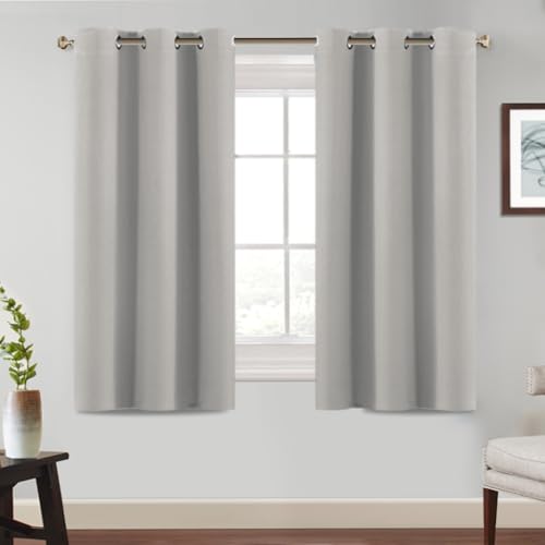 BellaHills Vorhang Verdunkelung Blickdicht Gardinen Wohnzimmer Thermovorhang mit Ösen Schlafzimmer Dicke Thermogardine Kälteschutz, 2er Set H137 x B117 cm(HöhexBreite), Pumice Stone von BellaHills