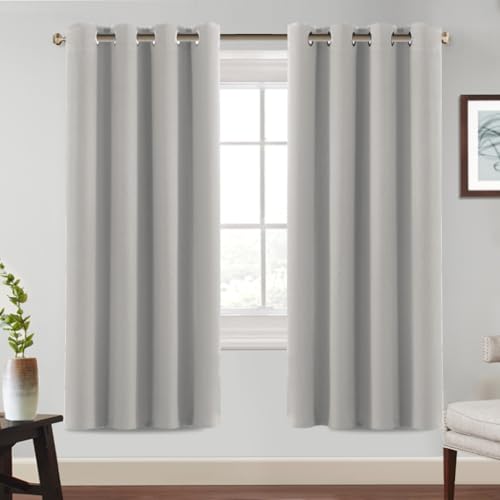 BellaHills Vorhang Verdunkelung Blickdicht Gardinen Wohnzimmer Thermovorhang mit Ösen Schlafzimmer Dicke Thermogardine Kälteschutz, 2er Set H225 x B140 cm(HöhexBreite), Pumice Stone von BellaHills