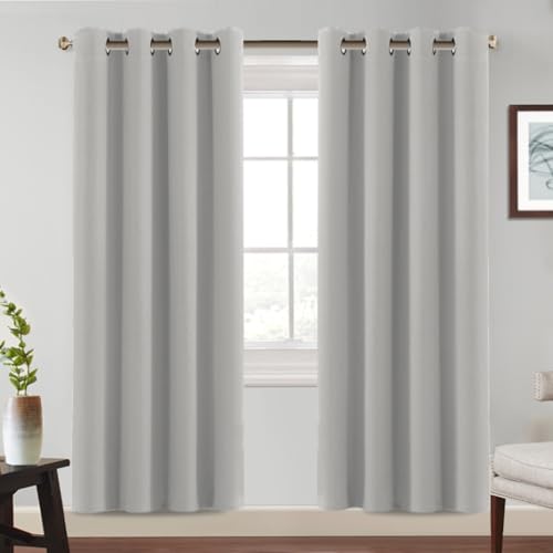 BellaHills Vorhang Verdunkelung Blickdicht Gardinen Wohnzimmer Thermovorhang mit Ösen Schlafzimmer Dicke Thermogardine Kälteschutz, 2er Set H245 x B140 cm(HöhexBreite), Pumice Stone von BellaHills