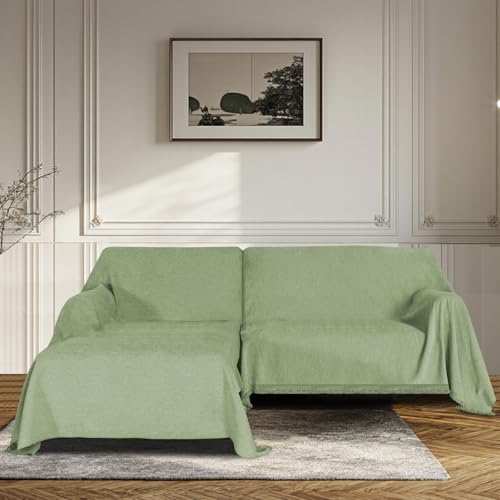 BellaHills Wasserdicht Sofabezug Ecksofa I Form Sofa Überzug Couchbezug Couch Überwurf 1/2/3 Sitzer Sofaschutz Sofaüberwurfe Couchschoner Sofabezüge für Hund Katze (Grün, 180230cm x 180279cm) von BellaHills