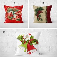 Weihnachtskissenbezug, Weihnachtsblume Mit Jingle Bell Dekor, Weißer Weihnachtsstern Kissenbezug, Winter Trend Weihnachtsgeschenkidee von BellaHomeDecorUS