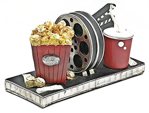 Bellaa 26300 Hollywood-Buchstützen Vintage Filmrolle Buchstützen Regisseure Künstler Geschenk Theater Ticket Popcorn Softdrink Design Kunst Dekor Statuen Heavy Duty Regale Stützen Regal Stopper Halter von Bellaa