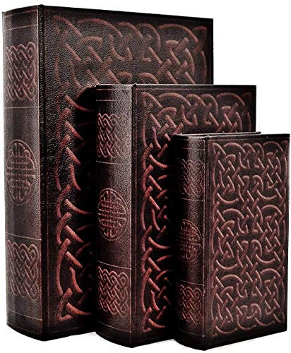 Bellaa 28175 Dekorative Buchbox Vintage Irischer Keltischer Knoten Versteckte Geheimaufbewahrung Schmuck Andenken Geschenk Set von 3 von Bellaa