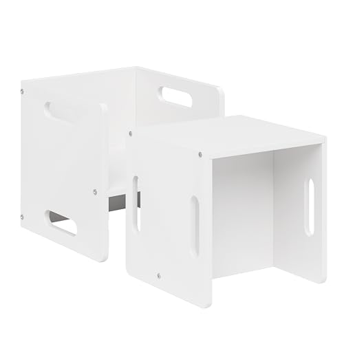 Bellabino AKI Wendehocker 2er Set Birke Weiß, Sitzhocker Kinderzimmer 180 Grad drehbar, Montessori Kinderstuhl Holz mit 3 Sitzhöhen, 2in1 Kinderhocker und Beistelltisch Bellabino AKI Wendehocker 2er Set Birke Weiß, Sitzhocker Kinderzimmer 180 Grad drehbar, Montessori Kinderstuhl Holz mit 3 Sitzhöhen, 2in1 Kinderhocker und Beistelltisch von Bellabino