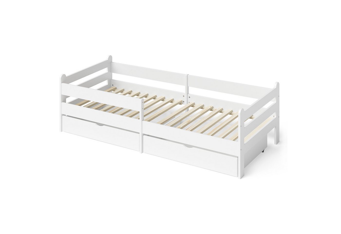 Bellabino Kinderbett Kuru (Einzelbett 90x200 cm in weiß), aus MDF von Bellabino