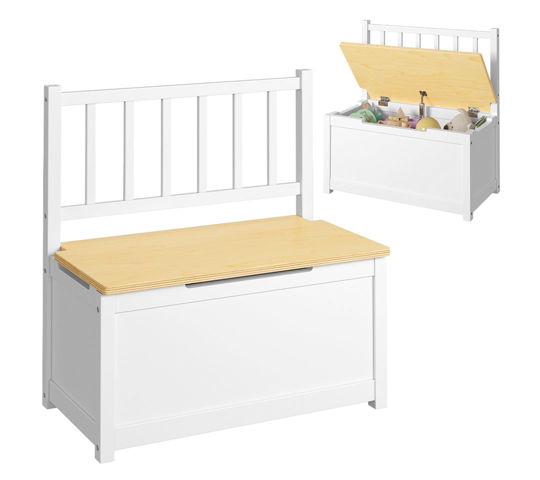 Bellabino Kindersitzgruppe Sora, (1 Kindersitzbank), Kindersitzbank aus Massivholz, inklusive Stauraum, Weiß/Natur von Bellabino