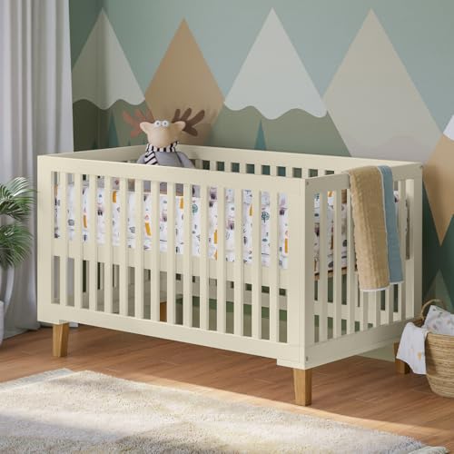 Bellabino Liri Babybett 70x140 cm – Kinderbett mit Lattenrost 3-Fach höhenverstellbar in Beige/Natur – Gitterbett mitwachsend aus Kiefer Massivholz – Beistellbett umbaubar zum Juniorbett – Baby Bed Bellabino Liri Babybett 70x140 cm – Kinderbett mit Lattenrost 3-Fach höhenverstellbar in Beige/Natur – Gitterbett mitwachsend aus Kiefer Massivholz – Beistellbett umbaubar zum Juniorbett – Baby Bed von Bellabino