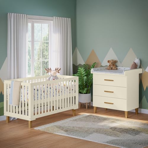 Bellabino Liri Kinderzimmer Set – 2-teiliges Babyzimmer Set mit Babybett & Wickelkommode in Beige/Natur –Wickeltisch mit abnehmbaren Wickelaufsatz & Gitterbett 3-Fach höhenverstellbar – Kinderzimmer Bellabino Liri Kinderzimmer Set – 2-teiliges Babyzimmer Set mit Babybett & Wickelkommode in Beige/Natur –Wickeltisch mit abnehmbaren Wickelaufsatz & Gitterbett 3-Fach höhenverstellbar – Kinderzimmer von Bellabino